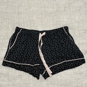 Stars Above Black PJ Shorts With Pink Drawstring